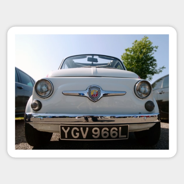 Fiat 500 Abarth, Classic Sports model Italian city car Sticker by JonDelorme